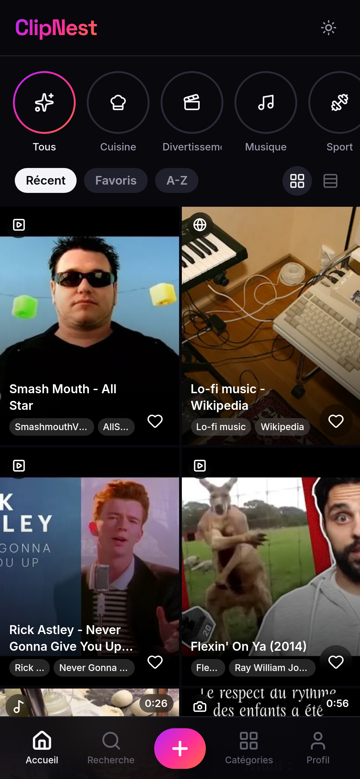 Le feed ClipNest